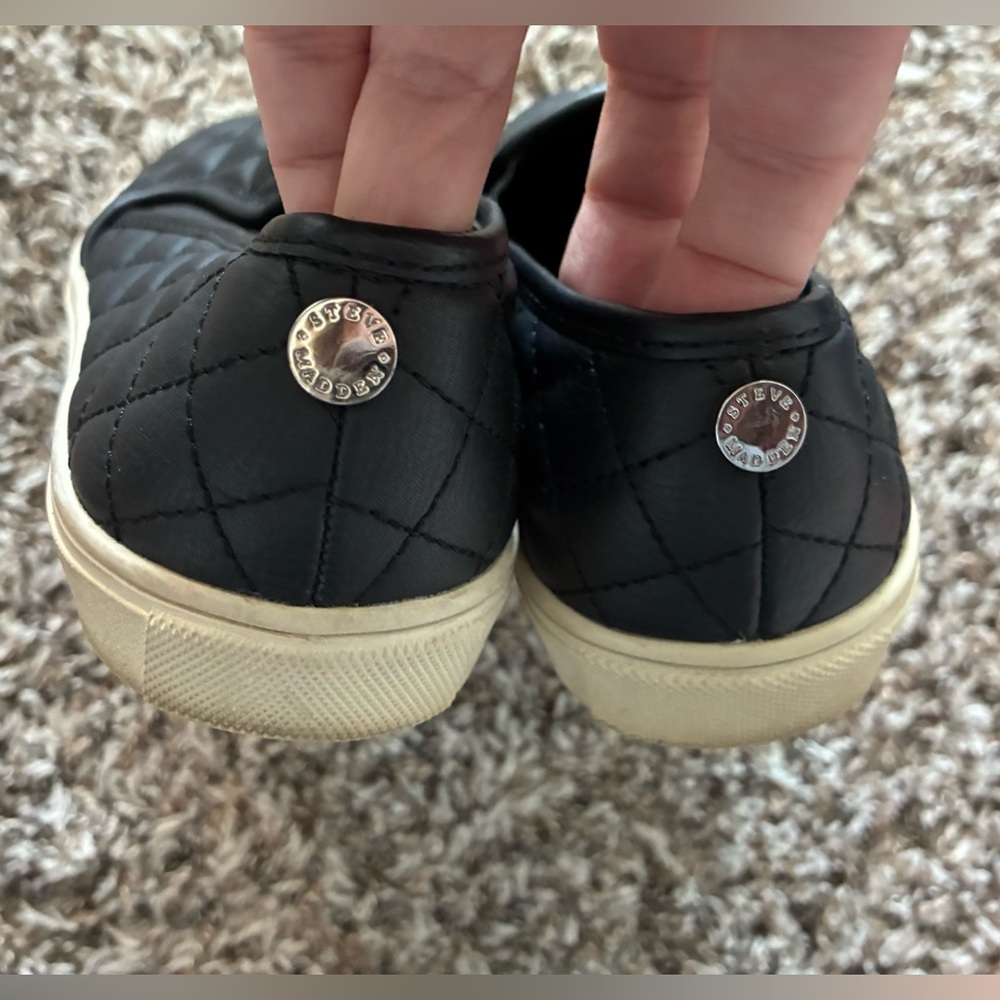 Quilted Black Slip-On Sneakers - Picture 5 of 5
